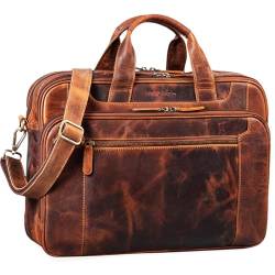STILORD Herren-Businesstasche aus Leder cognac - große 15,6 Zoll Laptoptasche - Männer-Aktentasche - Vintage Umhängetasche aus Rindsleder 'Nelson' von STILORD