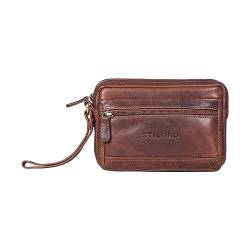 STILORD Herren-Handgelenktasche aus Echtleder Cognac - Vintage Männer-Handtasche - Retro Ledertasche - Leder-Herren-Organizer 'Pax' von STILORD