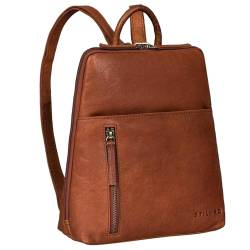 STILORD 'Holly' Rucksack Frauen Klein Leder Rucksackhandtasche Damen Lederrucksack für iPad und DIN A5 Vintage Handtasche City Ausgehen Shopping Daypack Echtleder, Farbe:maraska - braun von STILORD