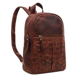 STILORD 'Ilda' Lederrucksack Damen klein Leder Cityrucksack für Frauen Daypack kleine Rucksackhandtasche für 12,9 Zoll iPads Vintage Echtleder, Farbe:Roma - Cognac von STILORD