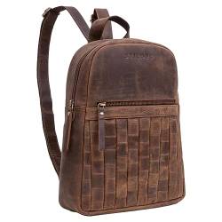 STILORD 'Ilda' Lederrucksack Damen klein Leder Cityrucksack für Frauen Daypack kleine Rucksackhandtasche für 12,9 Zoll iPads Vintage Echtleder, Farbe:vinto - braun von STILORD