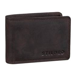 STILORD 'Jay' Mini Geldbörse Herren RFID Leder Brieftasche Vintage für Männer Kleiner Geldbeutel mit vielen Kartenfächern und NFC-Schutz in Geschenkbox, Farbe:dunkel - braun von STILORD