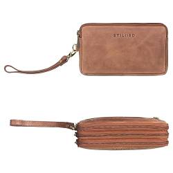 STILORD 'Kenneth' Männerhandtasche Leder klein Vintage Reiseorganizer XXL Handgelenktasche Herren Handtasche klein, Farbe:Messina - braun von STILORD