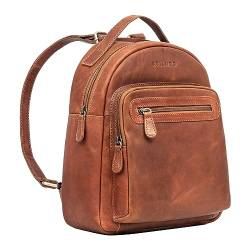 STILORD 'Kima' Kleiner Rucksack Damen Vintage Leder Cityrucksack Frau Rucksackhandtasche Mini Tagesrucksack Daypack Damenrucksack Echtleder, Farbe:namibia - braun von STILORD