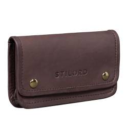 STILORD 'Kingston' Tabaktasche Drehertasche Leder Vintage Tabaketui Lederaccessoire als Dreherbeutel Kopfhörer Tasche mit Filterfach und Blättchenhalter von STILORD