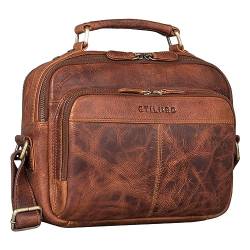 STILORD 'Kuno' Umhängetasche Herren Leder klein Kameratasche Männer Businesstasche Vintage Messenger Bag Echtleder Schultertasche, Farbe:Kara - Cognac von STILORD