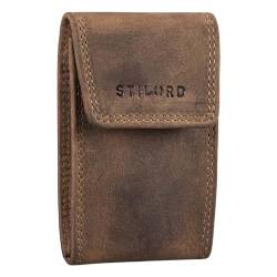 STILORD 'Lenn' Schlüsseletui Leder RFID Vintage Schlüsselmäppchen Key Organizer Abschirmung Autoschlüssel Geldbörse Kartenetui Herren aus Echt Leder, Farbe:mittel - braun von STILORD