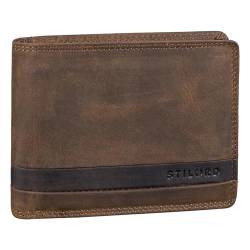 STILORD 'Lennes' RFID Geldbörse Herren mit Münzfach Leder Portemonnaie Männer Brieftasche Vintage Geldtasche in Geschenkbox Echtleder, Farbe:mittel - braun von STILORD