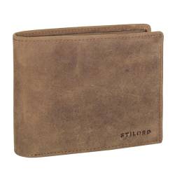 STILORD 'Lewis' Leder Portemonnaie Herren RFID Schutz Geldbörse für Männer viele Karten Fächern Brieftasche im Querformat mit Geschenkbox, Farbe:Torino - braun von STILORD