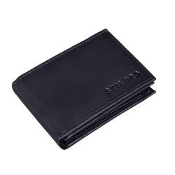 STILORD 'Lincoln' Mini Geldbörse RFID Leder Herren Slim Wallet Minibörse Portemonnaie klein NFC Protector kleine Brieftasche Echtleder in Geschenkbox klein, Farbe:schwarz von STILORD