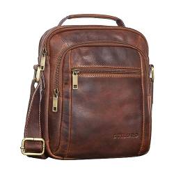 STILORD 'Lucky' Umhängetasche Herren Klein Leder Handtasche Männer Ledertasche Crossbody Bag Vintage Ledertasche Echtleder, Farbe:prestige - braun von STILORD