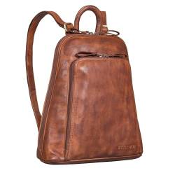 STILORD 'Martha' Lederrucksack Frauen Vintage Daypack Damen Rucksack Elegant und Modern für City Ausgehen Shopping Arbeit Rucksacktasche Leder, Farbe:brandy - cognac von STILORD