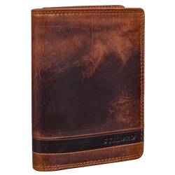 STILORD 'Matthis' Portemonnaie Herren Hochformat Leder RFID Geldbörse Vintage Geldbeutel Kartenportemonnaie Slim Wallet aus echtem Leder, Farbe:Kara - Cognac von STILORD