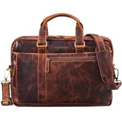 STILORD 'Nico' Große Businesstasche aus Hochwertigem Leder für 15.6 Zoll Laptop, Farbe:Kara - Cognac von STILORD