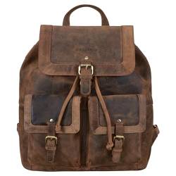 STILORD 'Nora' Großer Lederrucksack Vintage Hochwertiger Daypack 13.3 Zoll Rucksack-Handtasche für Schule Uni Freizeit Echtes Leder, Farbe:Calais - braun von STILORD