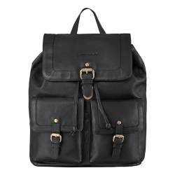 STILORD 'Nora' Großer Lederrucksack Vintage Hochwertiger Daypack 13.3 Zoll Rucksack-Handtasche für Schule Uni Freizeit Echtes Leder, Farbe:schwarz von STILORD