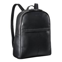 STILORD 'Renée' Arbeitsrucksack Leder Eleganter Rucksack Herren Damen Vintage Daypack für MacBook 13,3 Zoll Schultertasche zum Reisen Business Bag Echtleder, Farbe:schwarz von STILORD