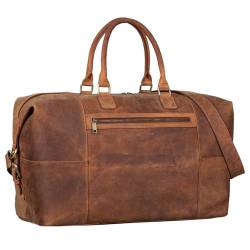 STILORD 'Rover' Reisetasche Leder groß Weekender Herren Damen XL Reisegepäck Overnight Duffle Bag echtes Rindsleder Vintage aufsteckbar, Farbe:Torino - braun von STILORD