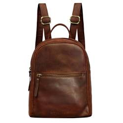 STILORD 'Scarlett' Vintage Rucksack Damen Klein Leder Rucksackhandtasche Lederrucksack für iPad & 10.1 Zoll Tablet Handtasche City Ausgehen Shopping Daypack, Farbe:roma-cognac von STILORD