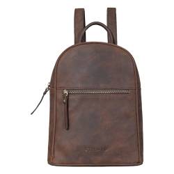 STILORD 'Scarlett' Vintage Rucksack Damen Klein Leder Rucksackhandtasche Lederrucksack für iPad & 10.1 Zoll Tablet Handtasche City Ausgehen Shopping Daypack, Farbe:zamora - braun von STILORD