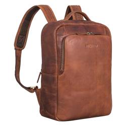 STILORD 'Sören' Business Rucksack Leder Vintage Lederrucksack groß Business Rucksack Herren und Damen Tagesrucksack Echtleder, Farbe:kara - cognac von STILORD