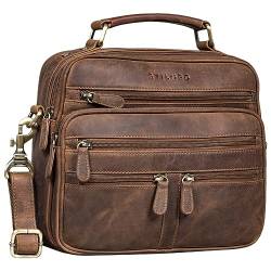 STILORD 'Veland' Vintage Messenger Bag für Herren Echtleder Männer Businesstasche klein Kameratasche Leder Umhängetasche Herren, Farbe:mittel - braun von STILORD