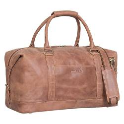 STILORD 'Viator' Leder Reisetasche Groß für Damen und Herren XL Duffel Bag für Urlaub Reisen Sport Moderner Vintage Weekender aus Hochwertigem Echtleder, Farbe:Messina - braun von STILORD