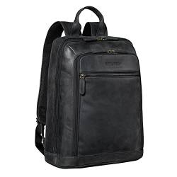 STILORD 'Watson' Laptop Rucksack 15.6 Zoll Leder Backpack Business Lederrucksack Herren Rucksack XL für Breite DIN A4 Ordner Tagesrucksack Vintage Echtleder von STILORD