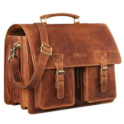 STILORD XL Herren-Businesstasche aus Leder cognac - große 15,6 Zoll Lehrer Laptop-Tasche - Männer-Aktentasche - Vintage Umhängetasche aus Rindsleder 'Cory' von STILORD
