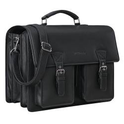 STILORD XL Herren-Businesstasche aus Leder schwarz - große 15,6 Zoll Lehrer Laptop-Tasche - Männer-Aktentasche - Vintage Umhängetasche aus Rindsleder 'Cory' von STILORD
