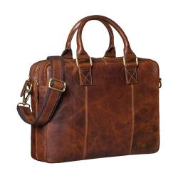 STILORD 'Zacharias' Vintage Businesstasche Leder Aktentasche groß XL 15,6 Zoll Laptoptasche Schultertasche Umhängetasche aufsteckbar Echtleder, Farbe:Florida - braun von STILORD