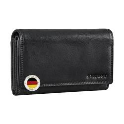 STILORD große Damen-Geldbörse aus Leder schwarz - Vintage Portemonnaie - Brieftasche mit RFID Schutz - Echtleder Brieftasche 'Amanda' von STILORD