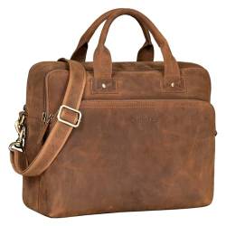 STILORD große Ledertasche braun - XL Aktentasche für Herren - Business-Tasche mit 15.6 Zoll Laptopfach - Vintage Umhängetasche 'Hector' von STILORD