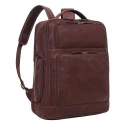 STILORD großer Business-Rucksack aus Leder braun - Vintage Tages-Rucksack - Echtleder Herrenrucksack mit Laptopfach 15 Zoll DIN A4 'Jayden' von STILORD