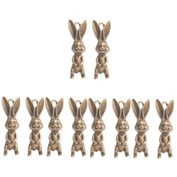 STOBOK 10 Stk Cartoon-Kaninchen-Anhänger Herren Schlüsselanhänger Kaninchen-Tier-Charms-Anhänger Weihnachtskette Herrenhalsketten Anhänger in Hasenform hängende Kaninchenverzierungen Mini von STOBOK
