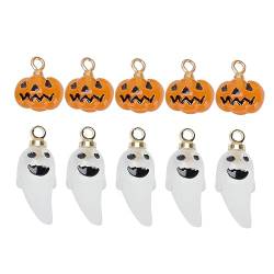 STOBOK 20 Stk Diy-material Geisteranhänger Aus Harz Halloween-partybevorzugungsgeschenke Halskette Aus Harz Kürbisanhänger Für Armbänder Dreidimensional Eisen Schmuck von STOBOK