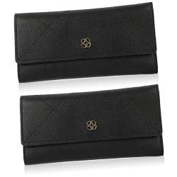 STOBOK 2st Lange Einfarbige Geldbörse Geldbörsen Elegante Clutch-geldbörse Rechnungsorganisator Clutch-Organizer Mit Klappe Konto Und Muschelschale Sparschwein Pu-Leder Hohe Kapazität von STOBOK