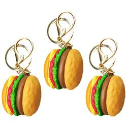 STOBOK 3 Stücke Keychain 3D Burger Schlüsselanhänger Fake Fast Food Charme Dekorative Key Holer Hängende Dekoration Für Rucksack Geldbörse Wallet Handtasche von STOBOK