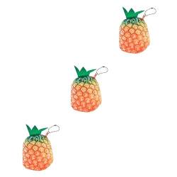 STOBOK 3st Mini-geldbörse Unscharfe Headset-Tasche Plüsch-Ananas-Tasche Cartoon-Tasche Obst von STOBOK