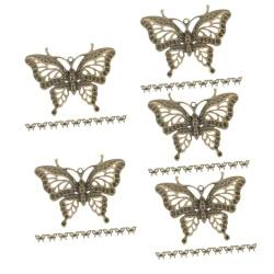STOBOK 50 Stück Vintage-zubehör Aus Halskette Schmetterling Zum Aufhängen Ausgehöhlter Schmetterlingsanhänger Zarter Schmetterlingsschmuck Ornament Mann Aushöhlen von STOBOK
