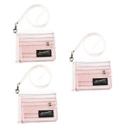 STOBOK Tasche 3st Glitzer-geldbörse Brieftasche Transparente Geldbörse Glitzer Geldbörse Klarer Stand Geldbörse Geldbörse Gleiterhalter Halter Mit Aufhängelasche Mädchen Falten Klipp von STOBOK