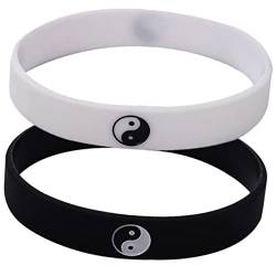 STOBOK Yin Yang Bracelet Passende Armbänder Für Paare 2st Tai-chi- Taoismus- Feng-shui- Yang-gummiarmbänder Tai Ji Yin Yang Freundschaftsarmbänder Yang Silikonarmband Paar Kieselgel Mann von STOBOK