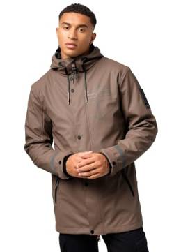 STONE HARBOUR Herren Regenjacke wasserdichte Regen Jacke B741 [B741-Tami-Dark-Taupe-Gr.M] von STONE HARBOUR