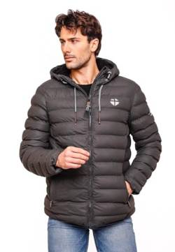 STONE HARBOUR Herren Steppjacke leichte Winterjacke mit Kapuze B731 [B731 - Anthrazit - Größe XXXL - Gr. 3XL] von STONE HARBOUR