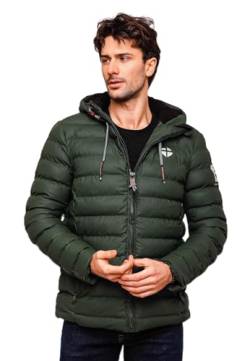 STONE HARBOUR Herren Steppjacke leichte Winterjacke mit Kapuze B731 [B731 - Olive - Größe M - Gr. M] von STONE HARBOUR