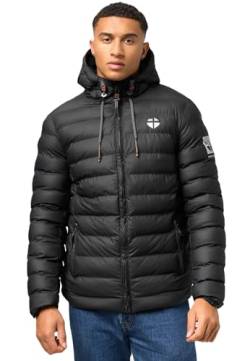 STONE HARBOUR Herren Steppjacke leichte Winterjacke mit Kapuze B731 [B731 - Schwarz - Größe M - Gr. M] von STONE HARBOUR