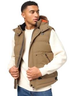 STONE HARBOUR Herren Steppweste mit Abnehmbarer Kapuze Egoor Light Brown Gr. XL von STONE HARBOUR