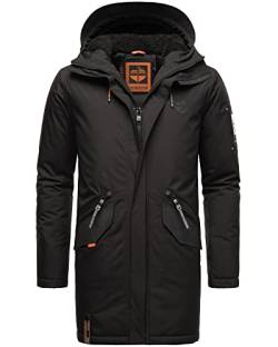 STONE HARBOUR Herren Winter Jacke Stepp Parka Mantel Winterjacke warm gefüttert Kunstpelz RAGAAN S-XXXL (Schwarz, XXL) von STONE HARBOUR