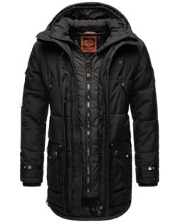 STONE HARBOUR Herren Winterjacke Winterparka Parka Jacke Mantel Wintermantel warm gefüttert Tahaa S-XXL (DE/NL/SE/PL, Alphanumerisch, XL, Regular, Regular, Schwarz) von STONE HARBOUR