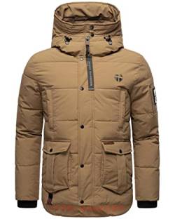 STONE HARBOUR Herren Winterjacke mit Kapuze Admaroo Light Brown Gr. XL von STONE HARBOUR